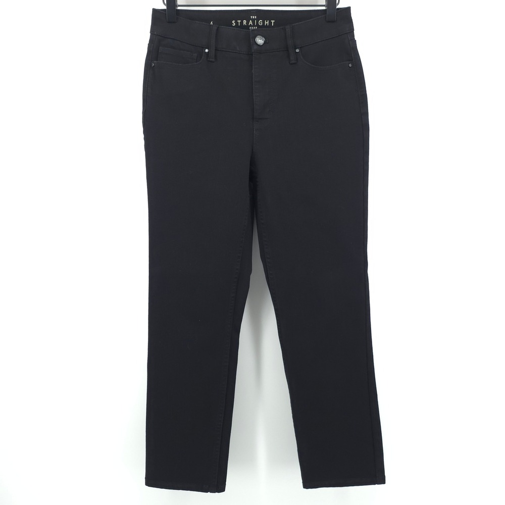 White House Black Market Women Pants The Straight Crop 4 Black High Rise Stretch